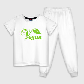 Детская пижама хлопок с принтом Vegan Power в Санкт-Петербурге, 100% хлопок |  брюки и футболка прямого кроя, без карманов, на брюках мягкая резинка на поясе и по низу штанин
 | green | greenpaece | nature | sport | vegan | yoga | веган | вегетарианец | гринпис | еда | животные | жизнь | здоровье | зеленый | йога | мир | овощи | пища | планета | природа | растение | спорт | тело | фрукты