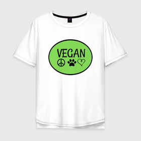 Мужская футболка хлопок Oversize с принтом Vegan Family в Санкт-Петербурге, 100% хлопок | свободный крой, круглый ворот, “спинка” длиннее передней части | green | greenpaece | nature | sport | vegan | yoga | веган | вегетарианец | гринпис | еда | животные | жизнь | здоровье | зеленый | йога | мир | овощи | пища | планета | природа | растение | спорт | тело | фрукты