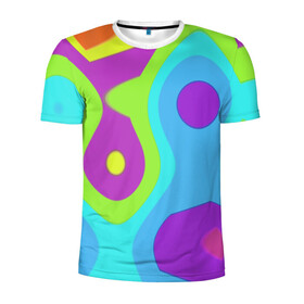 Мужская футболка 3D спортивная с принтом Калейдоскоп в Санкт-Петербурге, 100% полиэстер с улучшенными характеристиками | приталенный силуэт, круглая горловина, широкие плечи, сужается к линии бедра | абстракция | калейдоскоп | пестрое | разноцветное