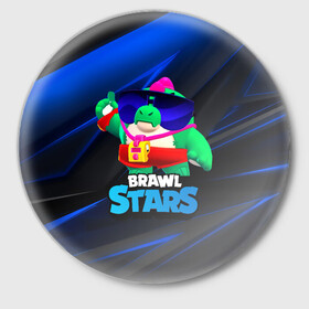 Значок с принтом Базз Buzz Brawl Stars в Санкт-Петербурге,  металл | круглая форма, металлическая застежка в виде булавки | brawl | brawl stars | brawlstars | brawl_stars | buz | buzz | баз | базз | бравл | бравлстарс | буз