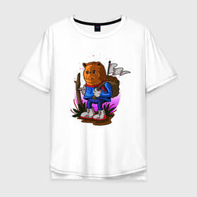 Мужская футболка хлопок Oversize с принтом Кот путешественник в Санкт-Петербурге, 100% хлопок | свободный крой, круглый ворот, “спинка” длиннее передней части | иллюстрация | котенок | котик | путешествие