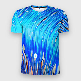 Мужская футболка 3D спортивная с принтом Морские водоросли! в Санкт-Петербурге, 100% полиэстер с улучшенными характеристиками | приталенный силуэт, круглая горловина, широкие плечи, сужается к линии бедра | гавайи. | море | океан | отдых | пляж | спокойствие | штиль