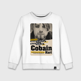 Детский свитшот хлопок с принтом Kurt Cobain paper cuts в Санкт-Петербурге, 100% хлопок | круглый вырез горловины, эластичные манжеты, пояс и воротник | cobain | grunge | kurt | kurt cobain | nirvana | грандж | кобейн | курт | курт кобейн | нирвана | рок