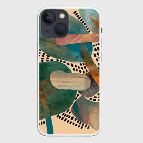 Чехол для iPhone 13 mini с принтом Birches and fields в Санкт-Петербурге,  |  | абстракция | бежевый | береза | графика | поле