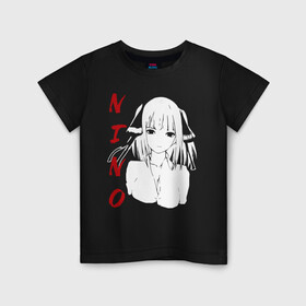 Детская футболка хлопок с принтом NINO SF в Санкт-Петербурге, 100% хлопок | круглый вырез горловины, полуприлегающий силуэт, длина до линии бедер | бело красный | глаза | лицо | нино | смотрит