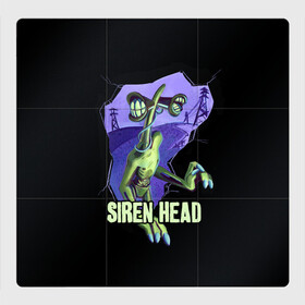 Магнитный плакат 3Х3 с принтом СИРЕНОГОЛОВЫЙ  SIREN HEAD в Санкт-Петербурге, Полимерный материал с магнитным слоем | 9 деталей размером 9*9 см | siren head | игра | монстр | сиреноголовый | существо | хоррор