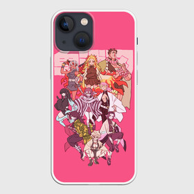 Чехол для iPhone 13 mini с принтом Slayers on pink в Санкт-Петербурге,  |  | anime | kimetsu no yaiba | аниме | анимэ | клинок рассекающий демонов