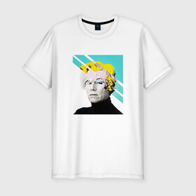 Мужская футболка хлопок Slim с принтом Энди Уорхол | Andy Warhol в Санкт-Петербурге, 92% хлопок, 8% лайкра | приталенный силуэт, круглый вырез ворота, длина до линии бедра, короткий рукав | andy warhol | художник | энди уорхол