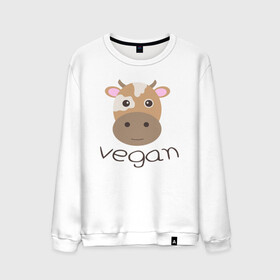 Мужской свитшот хлопок с принтом Vegan Cow в Санкт-Петербурге, 100% хлопок |  | cow | green | greenpaece | nature | sport | vegan | yoga | веган | вегетарианец | гринпис | еда | животные | жизнь | здоровье | зеленый | йога | корова | мир | овощи | пища | планета | природа | растение | спорт | тело | фрукты