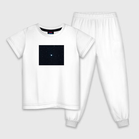 Детская пижама хлопок с принтом космос в Санкт-Петербурге, 100% хлопок |  брюки и футболка прямого кроя, без карманов, на брюках мягкая резинка на поясе и по низу штанин
 | белый | звезды | космос | синий | черный