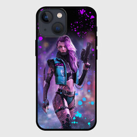 Чехол для iPhone 13 mini с принтом CYBERPUNK 2077 NEON | КИБЕРПАНК НЕОН (Z) в Санкт-Петербурге,  |  | cd project red | cyberpunk 2077 | demon | keanu reeves | samurai | smile | vi | арасака | ви | демон | киану ривз | киберпанк 2077 | найт сити | самураи | смайл