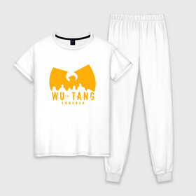 Женская пижама хлопок с принтом Wu-Tang Forever в Санкт-Петербурге, 100% хлопок | брюки и футболка прямого кроя, без карманов, на брюках мягкая резинка на поясе и по низу штанин | black | cream | gza | hip hop | method man | music | new york | odb | old school | rap | rza | wu tang | wu tang clan | аудио | винил | ву тэнг | граффити | диджей | кассета | микрофон | музыка | нью йорк | пластинка | рэп | рэпер | хип хоп