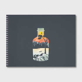 Альбом для рисования с принтом Философия  в Санкт-Петербурге, 100% бумага
 | матовая бумага, плотность 200 мг. | Тематика изображения на принте: бутылка | горы | закат | пейзаж | природа | философия | япония