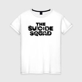 Женская футболка хлопок с принтом The Suicide Squad в Санкт-Петербурге, 100% хлопок | прямой крой, круглый вырез горловины, длина до линии бедер, слегка спущенное плечо | dc | harley quinn | squad | suicide squad | vdkarsvet | король акул | миротворец | миссия навылет | отряд | харли квинн | человек в горошек