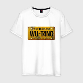 Мужская футболка хлопок с принтом Wu-Tang - East Coast в Санкт-Петербурге, 100% хлопок | прямой крой, круглый вырез горловины, длина до линии бедер, слегка спущенное плечо. | black | cream | gza | hip hop | method man | music | new york | odb | old school | rap | rza | wu tang | wu tang clan | аудио | винил | ву тэнг | граффити | диджей | кассета | микрофон | музыка | нью йорк | пластинка | рэп | рэпер | хип хоп