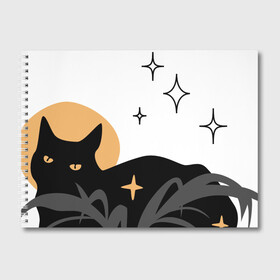 Альбом для рисования с принтом Кот в Санкт-Петербурге, 100% бумага
 | матовая бумага, плотность 200 мг. | Тематика изображения на принте: блёстки | кот | котик | коты | кошечка | кошка | кошки | листья | пальма