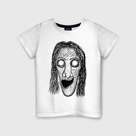 Детская футболка хлопок с принтом Растрепанное лицо в Санкт-Петербурге, 100% хлопок | круглый вырез горловины, полуприлегающий силуэт, длина до линии бедер | dead | ghost | halloween | horror | suspense | vampire | witch | zombie
