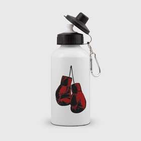 Бутылка спортивная с принтом Боксерские перчатки в Санкт-Петербурге, металл | емкость — 500 мл, в комплекте две пластиковые крышки и карабин для крепления | boxing | gloves | боевые искусства | бокс | день бокса | спорт
