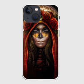 Чехол для iPhone 13 mini с принтом ЦветоЧная Богиня в Санкт-Петербурге,  |  | богиня | девушка | розы | цветы | шаманка