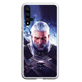 Чехол для Honor 20 с принтом THE WITCHER / GERALT OF RIVIA в Санкт-Петербурге, Силикон | Область печати: задняя сторона чехла, без боковых панелей | the witcher | ведьмак | геральт | зе витчер | игра | компьютерная игра