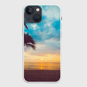 Чехол для iPhone 13 mini с принтом Пейзаж в Санкт-Петербурге,  |  | америка | закат | летний | лето | майами | море | пальмы | пейзаж | пляж | рассвет