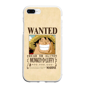 Чехол для iPhone 7Plus/8 Plus матовый с принтом WANTED Monkey D. Luffy в Санкт-Петербурге, Силикон | Область печати: задняя сторона чехла, без боковых панелей | anime | manga | monkey d. luffy | one piece | аниме | большой куш | ван пис | вон пис | гол д. роджер | кайдо | король пиратов | луфи | луффи | манга | манки д. луффи | нами | нико робин | пират | портгас д. эйс | ророноа зоро