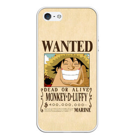 Чехол для iPhone 5/5S матовый с принтом WANTED Monkey D. Luffy в Санкт-Петербурге, Силикон | Область печати: задняя сторона чехла, без боковых панелей | anime | manga | monkey d. luffy | one piece | аниме | большой куш | ван пис | вон пис | гол д. роджер | кайдо | король пиратов | луфи | луффи | манга | манки д. луффи | нами | нико робин | пират | портгас д. эйс | ророноа зоро