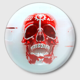 Значок с принтом Fallout Череп в Санкт-Петербурге,  металл | круглая форма, металлическая застежка в виде булавки | fallout | банда черепа | красный череп | радиация | фаллаут череп | фвллаут | череп