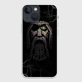 Чехол для iPhone 13 mini с принтом Odin в Санкт-Петербурге,  |  | odin | odinn | see you in valhalla | бог один | вальхала | вальхалла | викинг | викинги | всеотец | до встречи в вальхалле | кельт | кельтский узор | лик | лицо одина | один | перун | символ | символ викингов
