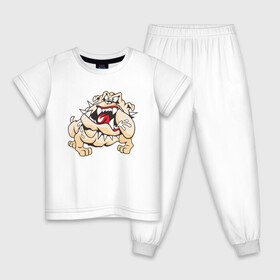 Детская пижама хлопок с принтом Злая собака в Санкт-Петербурге, 100% хлопок |  брюки и футболка прямого кроя, без карманов, на брюках мягкая резинка на поясе и по низу штанин
 | dog | бульдог | злой | пес | псина | собака | собачка | сторожевой пес