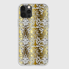 Чехол для iPhone 12 Pro с принтом gold & white в Санкт-Петербурге, силикон | область печати: задняя сторона чехла, без боковых панелей | versace | абстракция | версаче | золотые узоры | паттерн | текстуры | узоры