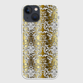 Чехол для iPhone 13 mini с принтом gold  white в Санкт-Петербурге,  |  | versace | абстракция | версаче | золотые узоры | паттерн | текстуры | узоры