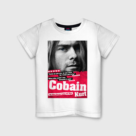 Детская футболка хлопок с принтом In memory of Kurt Cobain в Санкт-Петербурге, 100% хлопок | круглый вырез горловины, полуприлегающий силуэт, длина до линии бедер | cobain | grunge | kurt | kurt cobain | nirvana | грандж | кобейн | курт | курт кобейн | нирвана | рок
