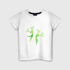 Детская футболка хлопок с принтом Мы вместе в Санкт-Петербурге, 100% хлопок | круглый вырез горловины, полуприлегающий силуэт, длина до линии бедер | гармония | гармония с природой | дерево | люди | планета | растения | чистая планета | экология