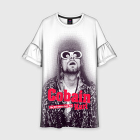 Детское платье 3D с принтом Kurt Cobain all over в Санкт-Петербурге, 100% полиэстер | прямой силуэт, чуть расширенный к низу. Круглая горловина, на рукавах — воланы | Тематика изображения на принте: 2021 | kobain | kurt cobain | nirvana | брендовые | в подарок | кобейн | курт | курт кобейн | любимой | любимому | любовь | модная | нирвана | оверсайз | с надписями | с прикольным фразами | с прикольными надписями