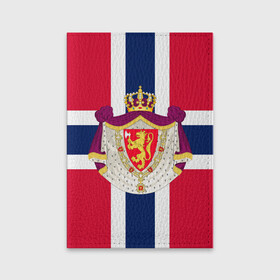 Обложка для паспорта матовая кожа с принтом Норвегия | Флаг и герб Норвегии в Санкт-Петербурге, натуральная матовая кожа | размер 19,3 х 13,7 см; прозрачные пластиковые крепления | герб | герб норвегии | корона | красный | лев | линии | норвегии | норвегия | синий | топор | флаг | флаг норвегии | щит