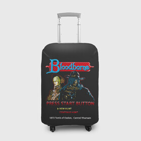 Чехол для чемодана 3D с принтом Bloodborne 8 bit в Санкт-Петербурге, 86% полиэфир, 14% спандекс | двустороннее нанесение принта, прорези для ручек и колес | 8 bit | 8 бит | bloodborne | game | games | stranger | бладборн | игра | игры | соулс | странник
