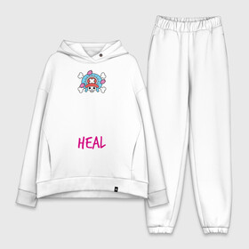 Женский костюм хлопок Oversize с принтом KEEP CALM and HEAL | Tony Tony Chopper в Санкт-Петербурге,  |  | one piece | tony tony chopper | аниме | большой куш | ван пис | великий флот | вон пис | врач | любитель сладкой ваты | манга | ниндзя пирато минко самурайский альянс | пират | пираты соломенной шляпы