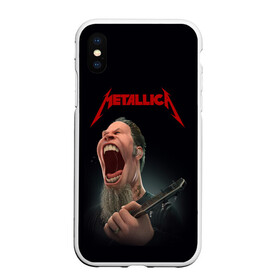 Чехол для iPhone XS Max матовый с принтом James Alan Hetfield | METALLICA (Z) в Санкт-Петербурге, Силикон | Область печати: задняя сторона чехла, без боковых панелей | james alan hetfield | kurt kobein | metallica | rock | джеймс хэтфилд | курт кобейн | металика | металлика | рок | супер звезда