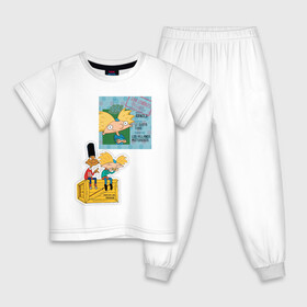 Детская пижама хлопок с принтом HEY ARNOLD! II в Санкт-Петербурге, 100% хлопок |  брюки и футболка прямого кроя, без карманов, на брюках мягкая резинка на поясе и по низу штанин
 | animation | kids | school | мультфильмы | приключения | школа