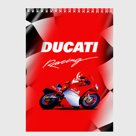 Скетчбук с принтом DUCATI / ДУКАТИ / RACING в Санкт-Петербурге, 100% бумага
 | 48 листов, плотность листов — 100 г/м2, плотность картонной обложки — 250 г/м2. Листы скреплены сверху удобной пружинной спиралью | Тематика изображения на принте: ducati | motorcycle | motosport | racing | speed | sport | байк. | гонки | двигатель | дукати | мото | мотокросс | мотоспорт | мототриал | мотоцикл | скорость | спорт