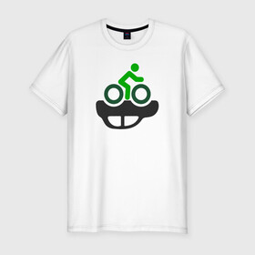 Мужская футболка хлопок Slim с принтом Осовбодите город в Санкт-Петербурге, 92% хлопок, 8% лайкра | приталенный силуэт, круглый вырез ворота, длина до линии бедра, короткий рукав | велосипед | город | пробки | транспорт | экология