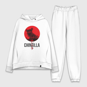 Женский костюм хлопок Oversize с принтом Chinzilla black в Санкт-Петербурге,  |  | chinzilla | zhinzhilla | чинзилла | шинзилла | шиншилла