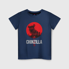 Детская футболка хлопок с принтом Chinzilla white в Санкт-Петербурге, 100% хлопок | круглый вырез горловины, полуприлегающий силуэт, длина до линии бедер | Тематика изображения на принте: chinchilla | chinzilla | чинзилла | шинзилла | шиншилла
