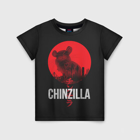 Детская футболка 3D с принтом Chinzilla red в Санкт-Петербурге, 100% гипоаллергенный полиэфир | прямой крой, круглый вырез горловины, длина до линии бедер, чуть спущенное плечо, ткань немного тянется | chinchilla | chinzilla | чинзилла | шинзилла | шиншилла