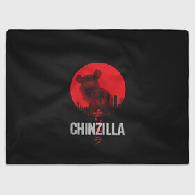 Плед 3D с принтом Chinzilla red в Санкт-Петербурге, 100% полиэстер | закругленные углы, все края обработаны. Ткань не мнется и не растягивается | chinchilla | chinzilla | чинзилла | шинзилла | шиншилла