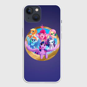 Чехол для iPhone 13 с принтом Pony team в Санкт-Петербурге,  |  | my little pony | весёлая пинки пай | добрая флаттершайн | дружба это чудо | единорог | единороги | май литл пони | мульт | мультфильм | радуга дэш | селестия | спайк | сумеречная искорка | честная эплджек