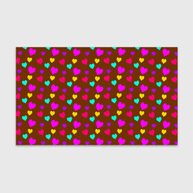 Бумага для упаковки 3D с принтом сердечки разноцветные  в Санкт-Петербурге, пластик и полированная сталь | круглая форма, металлическое крепление в виде кольца | hearts | love | бирюзовый | влюбленый | желтый | коричневый | любовь | разноцветные | розовый | сердечко | сердце | шоколад