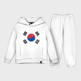 Детский костюм хлопок Oversize с принтом Корея | Корейский флаг в Санкт-Петербурге,  |  | буква | герб | знак | иероглифы | корейский | корейский флаг | корея | символ | символы | флаг | флаг кореи | эмблема | эмблемма