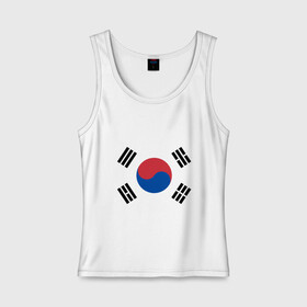 Женская майка хлопок с принтом Корея | Корейский флаг в Санкт-Петербурге, 95% хлопок, 5% эластан |  | буква | герб | знак | иероглифы | корейский | корейский флаг | корея | символ | символы | флаг | флаг кореи | эмблема | эмблемма